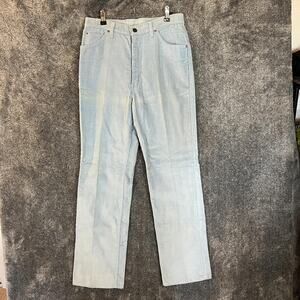 Vintage Chess King Corduroy Pants Mens 30x32 Light Blue Straight 5 Pocket 90s